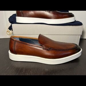 Johnston & Murphy Bolivar Venetian Loafer Brown Italian Calfskin Leather Mens 9M